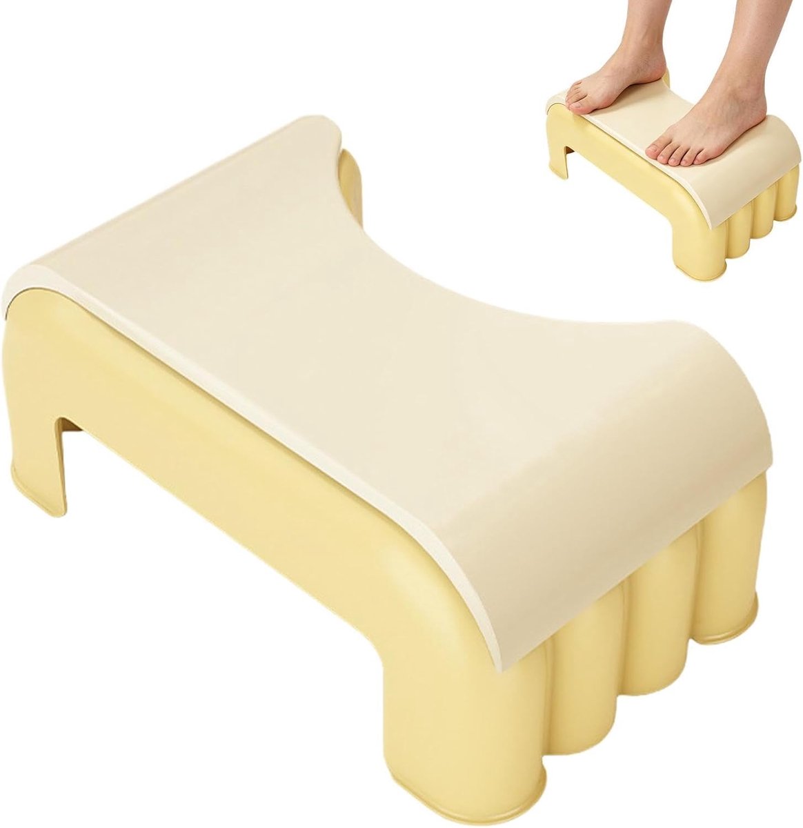 Toiletopstapkruk - Badkamerkruk - Ontlasting Verlichten - Antislip Stabiliteit - 39x24x39 cm - Geel