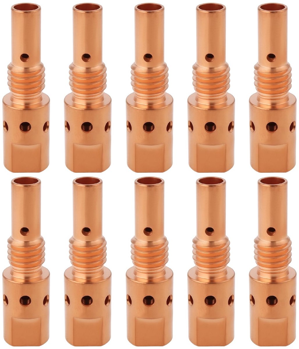 Dailygoods- Gas Nozzle Houder - 10 Stuks - M6 Schroefdraad - Messing met Kopercoating - Compatibel met MB 25/250 - Hittebestendig - Lasfakkel