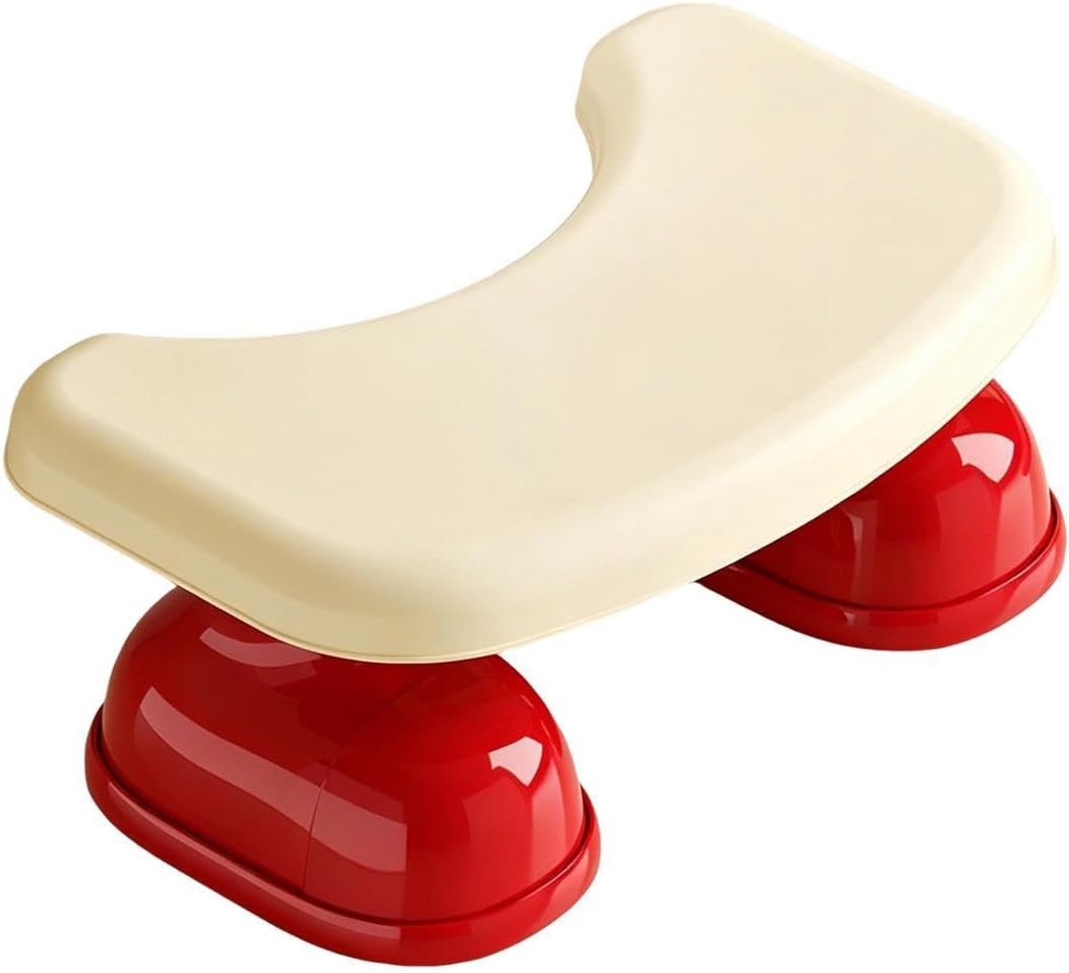 Toilet Opstapje - Hurkstoel Kruk - Ondersteuning Stoelgang - Antislip Ontwerp - 18 cm Hoog - Rood