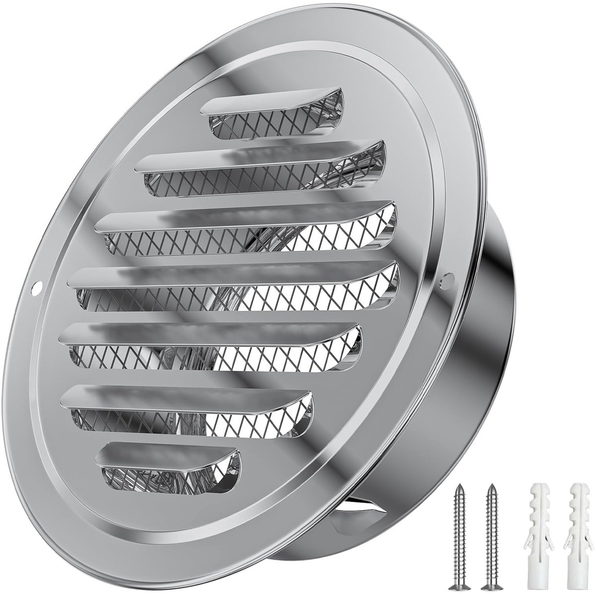 Rond Ventilatie Rooster 100 mm met Insectenhor en Weerbescherming