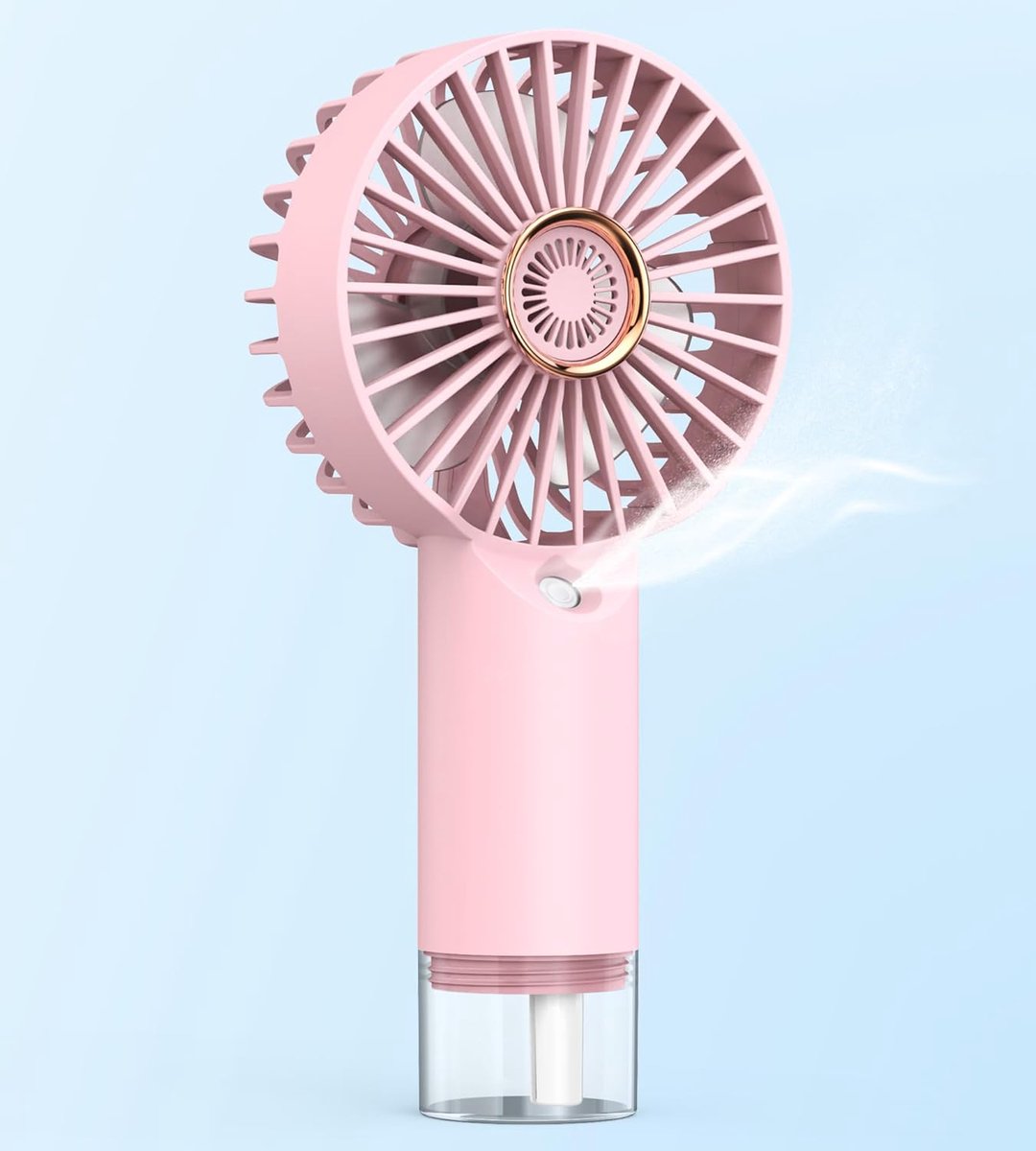 YAGXIG Draagbare Sprayventilator - Mini Stille Handventilator voor op het Bureau - USB Oplaadbaar - Handventilator - 3 Windsnelheden - Geschikt voor Thuis, Kantoor en Reizen (Roze)