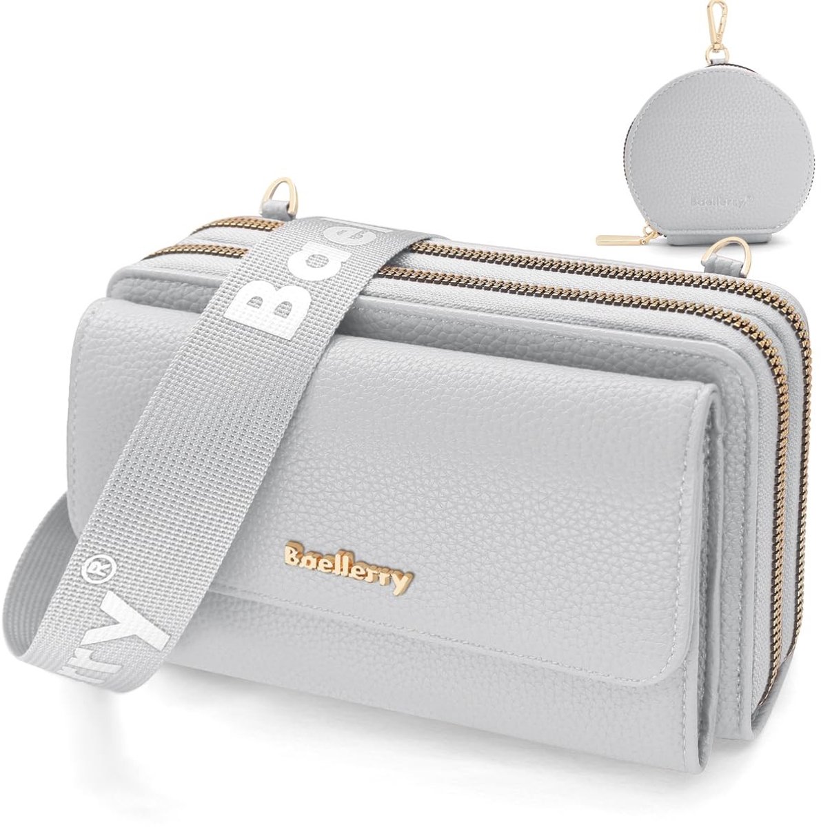 Dailygoods- Telefoonhoesje met schouderriem - Crossbody Tas - Portemonnee - 8 Kaartvakken - Verstelbaar - Grote Capaciteit - Crossbodytas