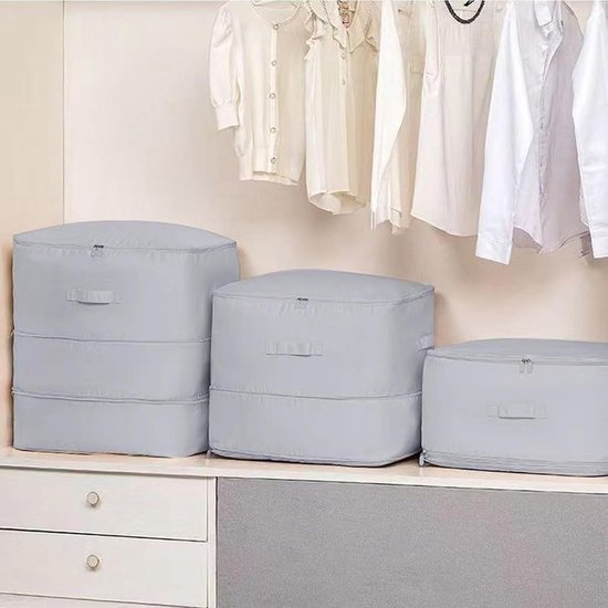 Compressie Opbergzakken - Ruimtebesparende Zakken - Kleding Opbergen - Vochtwerend Schild - 52x46x60cm - Grijs — afbeelding 2