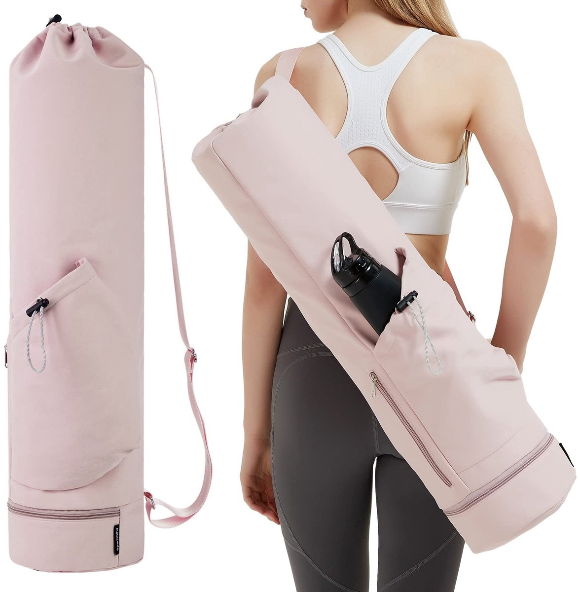 Dailygoods - Grote Yogatas met Verstelbare Draagriem en Natte Compartment - Roze