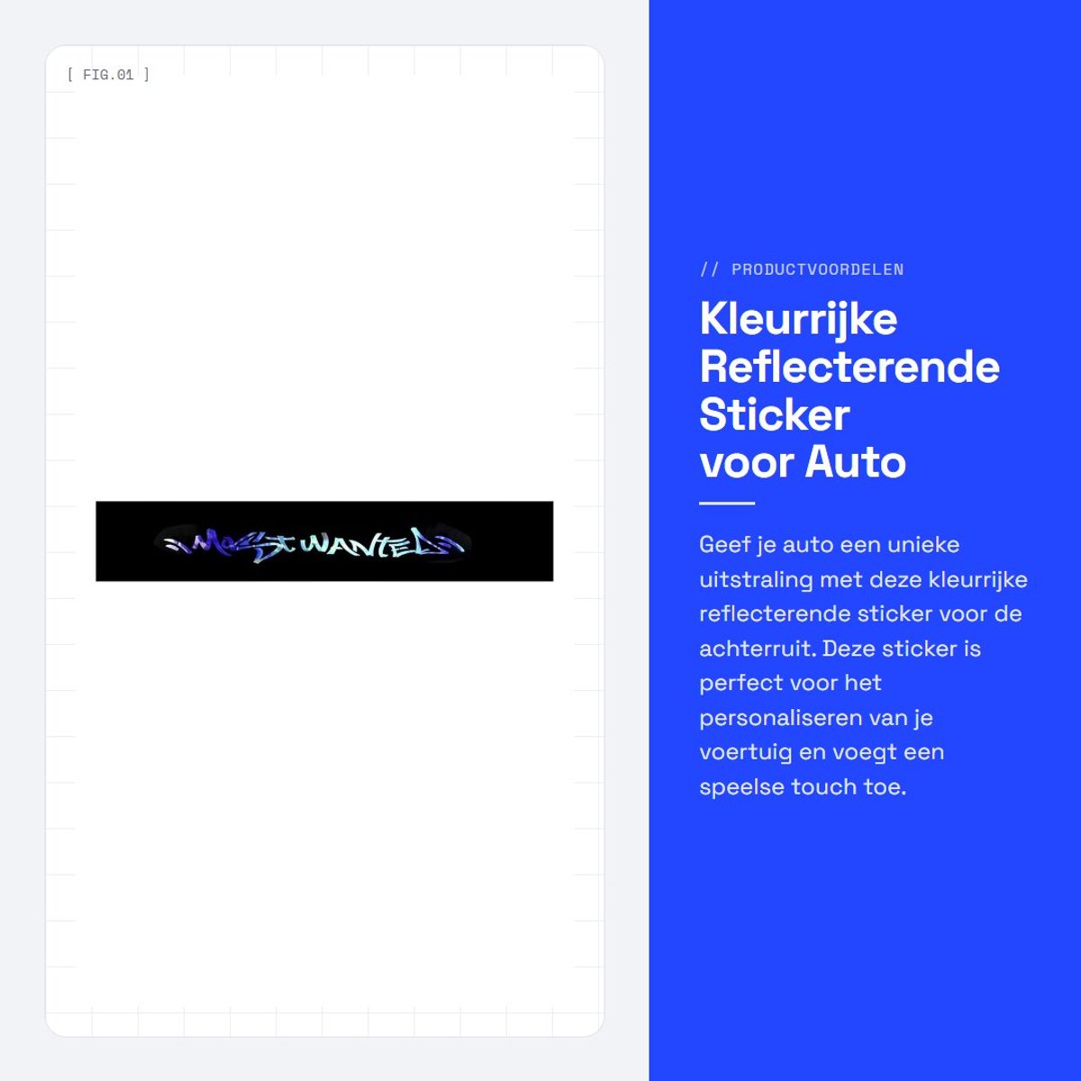 Dailygoods- Sticker Kleurrijk - Auto Sticker - Reflecterende Sticker - Achterruit Sticker - Styling Decoratie - Snelheid Banner - Autosticker