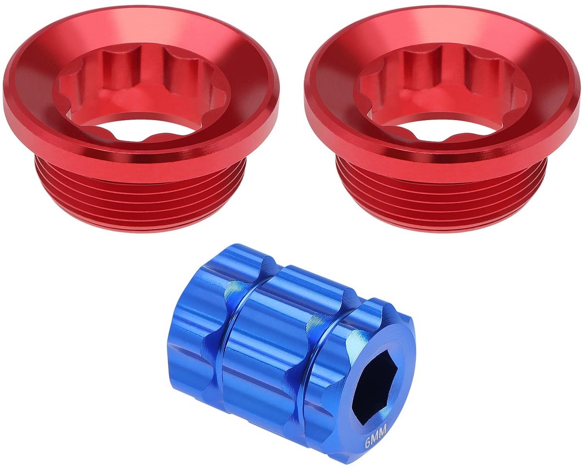 Dailygoods- Crankcover Set - 2x M20 Crank Covers - Crank Cover Installatie Tool - Aluminiumlegering - Lichtgewicht - Rood - Crankdop