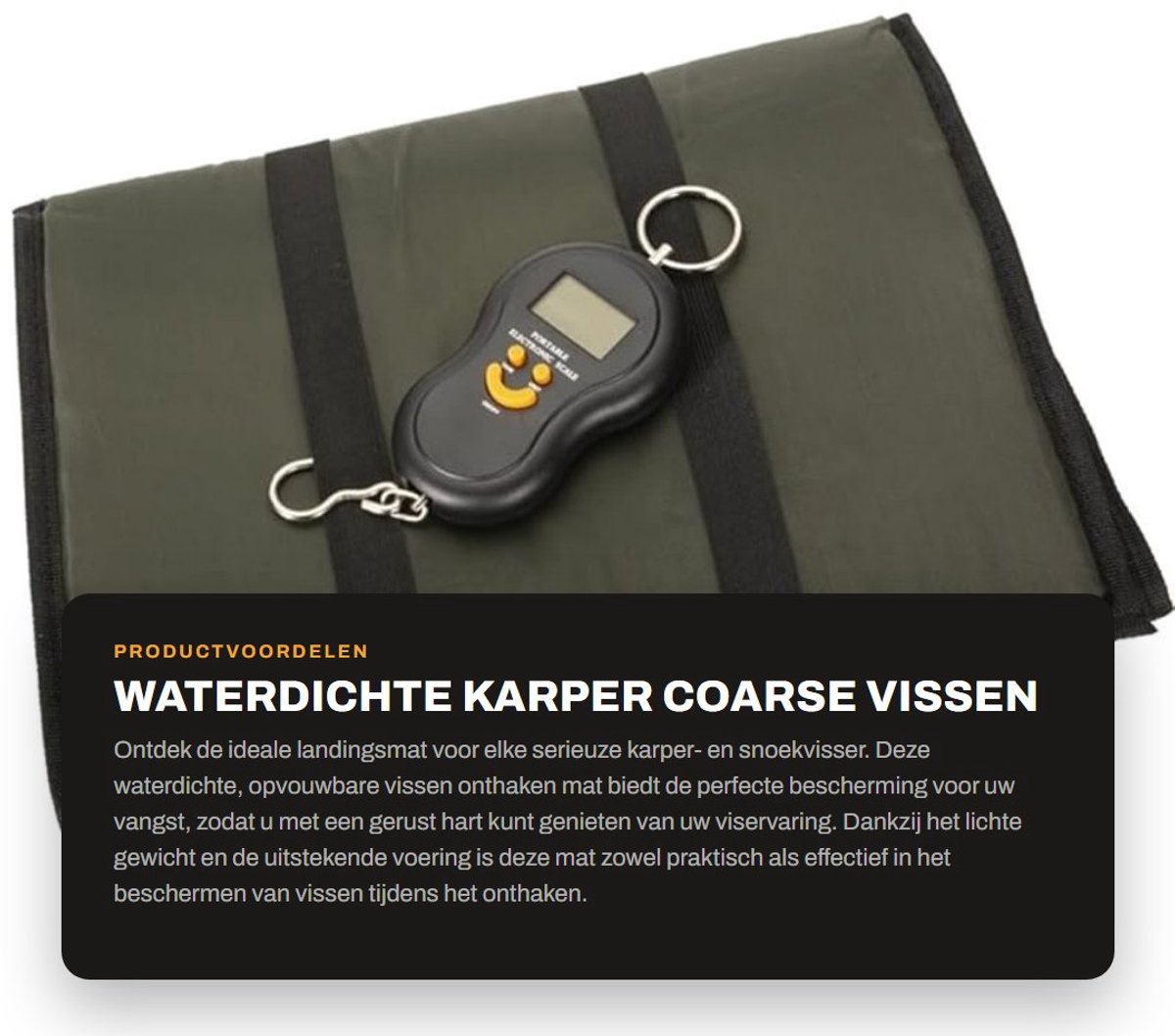 Dailygoods- Landingsmat Waterdicht - Opvouwbare Onthaakmat - Lichtgewicht Vismateriaal - Visbescherming - Digitaal Gewichtschaal - Hoogwaardige Kwaliteit - Vismat