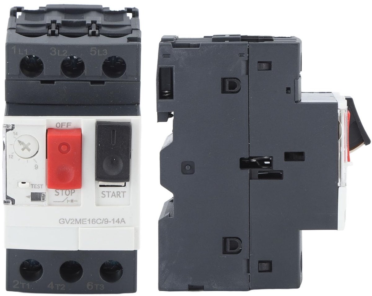 Dailygoods- Motorstroomonderbreker 35 Mm Geleiderail - Overbelasting/Kortsluitbeveiliging - Knopbedieningstype - AC 690V - 6KV Impulsbestendigheid - ABS Materiaal - Beveiligingsschakelaar