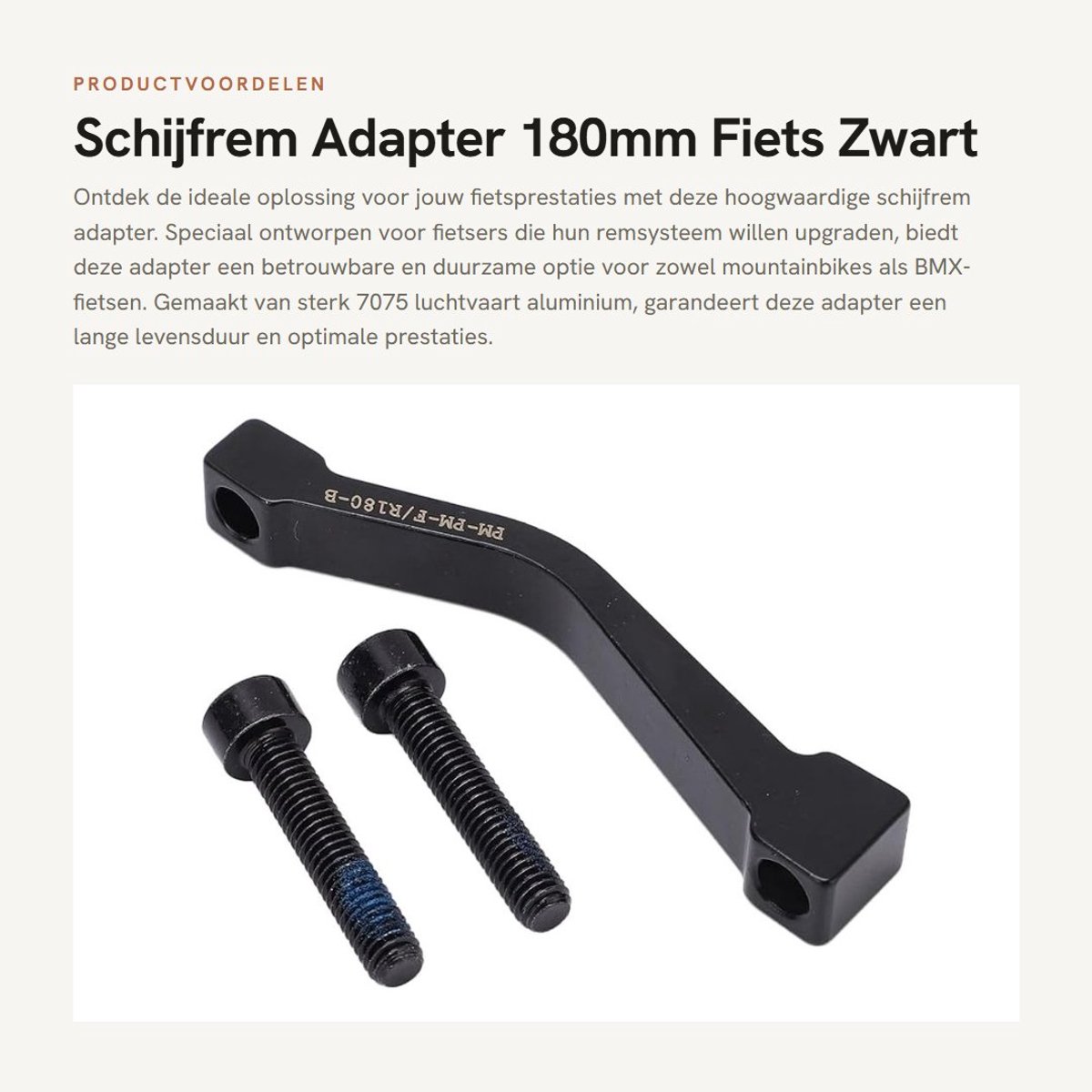 Dailygoods - Schijfrem Adapter - 180mm Fiets - Zwart - Remklauw Spacer - Geschikt voor Mountainbikes en BMX - Aluminium 7075
