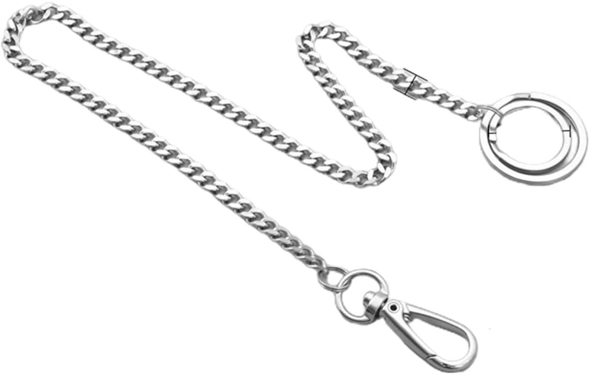 Dailygoods- Sleutelhanger Roestvrij Staal - Lange Ketting - Portemonneeketting - Broekketting - Karabijnhaak - Duurzaam Accessoire - Sleutelkettinkje
