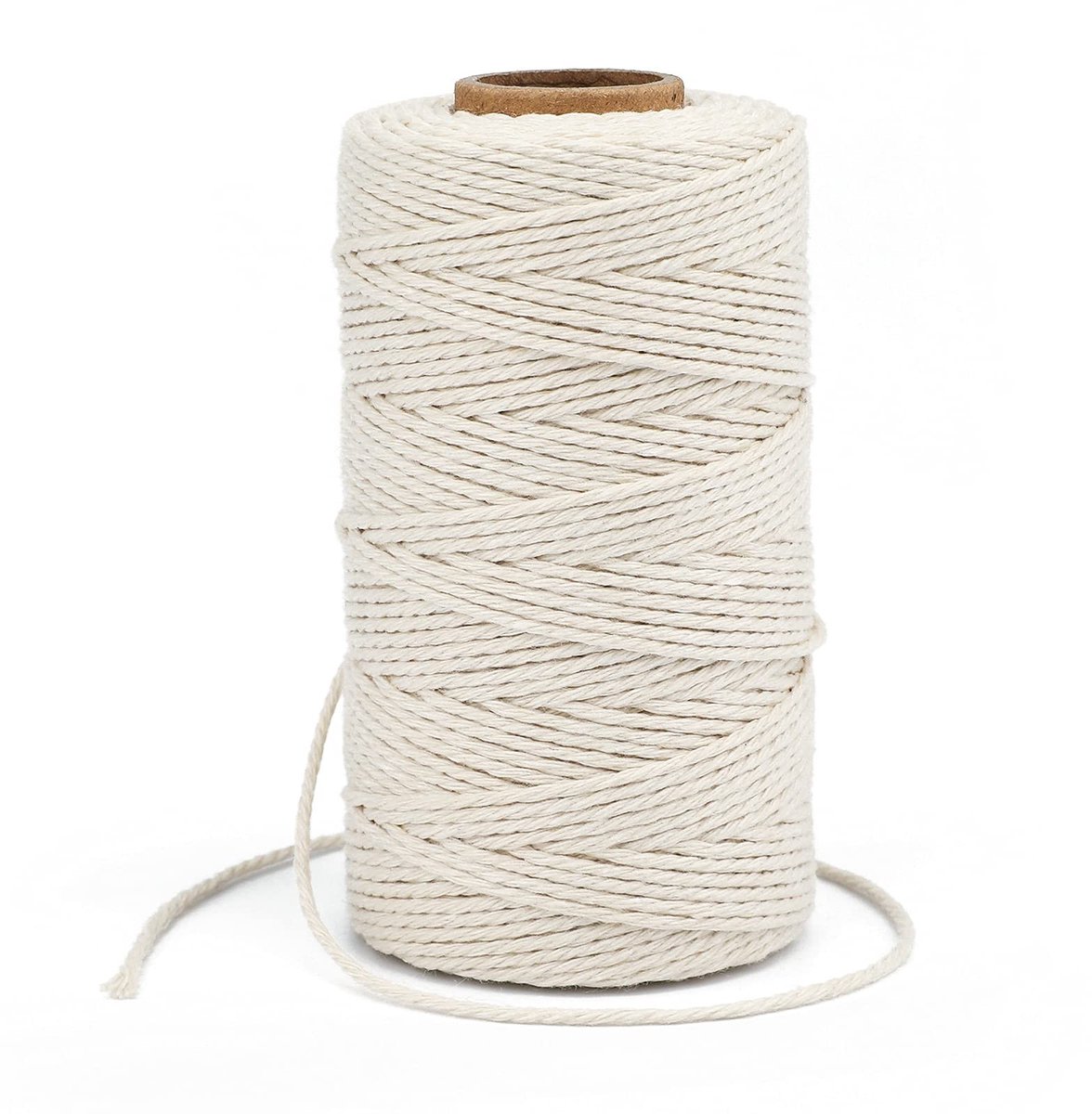 Dailygoods- Katoenen Touw 100m - 2 mm Dikte - Beige Koord - Multifunctioneel Touw - Bakkerstouw/Slagerstouw - Doe-het-zelf Touw - Geschikt voor Kunstprojecten