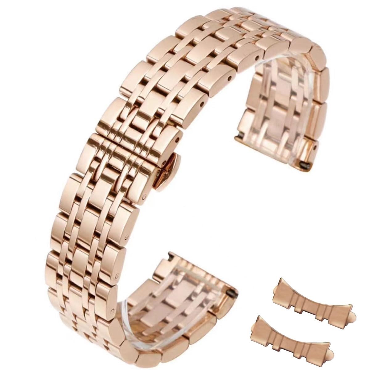 Dailygoods- Horlogeband Roestvrij Staal - Horlogebandje 12mm/14mm/16mm/18mm/20mm/22mm - Vervangband - Dubbele Drukknopgesp - Verstelbaar - Hoogwaardig Vakmanschap