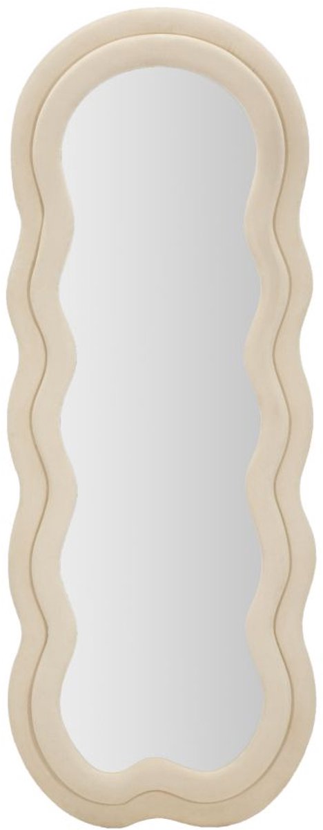 Mauro Ferretti Spiegel Miki Cream Velvet 60×4×160 cm Crème