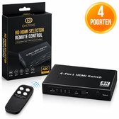 Commutateur HDMI Okane - 4K 30Hz - 4 entrées 1 sortie – répartiteur hdmi - Dolby / 3D - Commutateur HDMI avec télécommande - Commutation automatique - Qualité Premium
