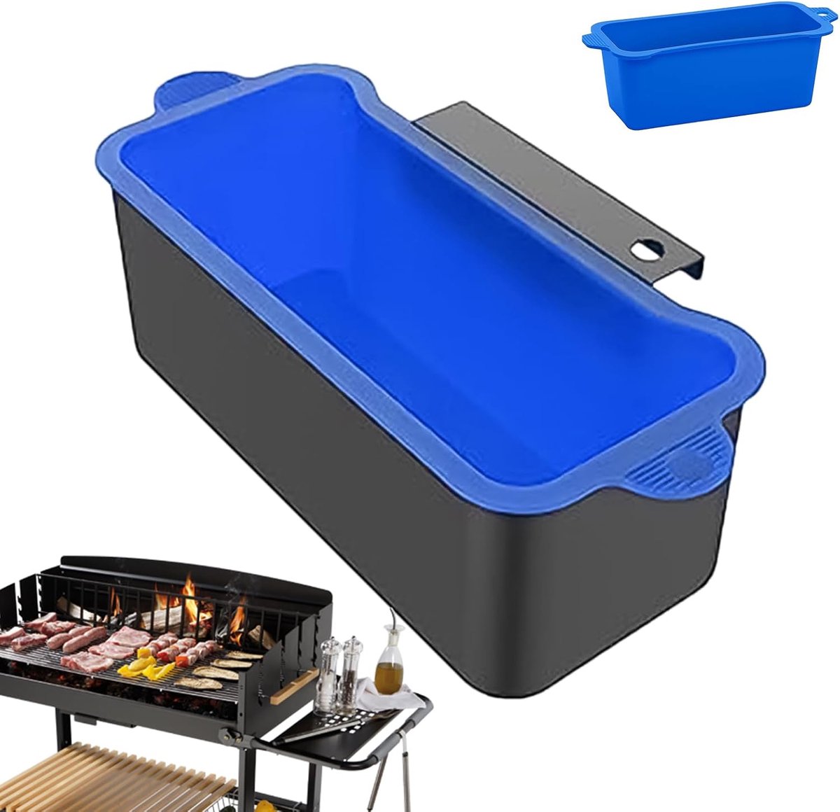 Silicone Vetopvangbakjes Hittebestendige Olieopvangbak Schoon Koken Herbruikbaar Materiaal 129 x 77 x 1 cm Grijs