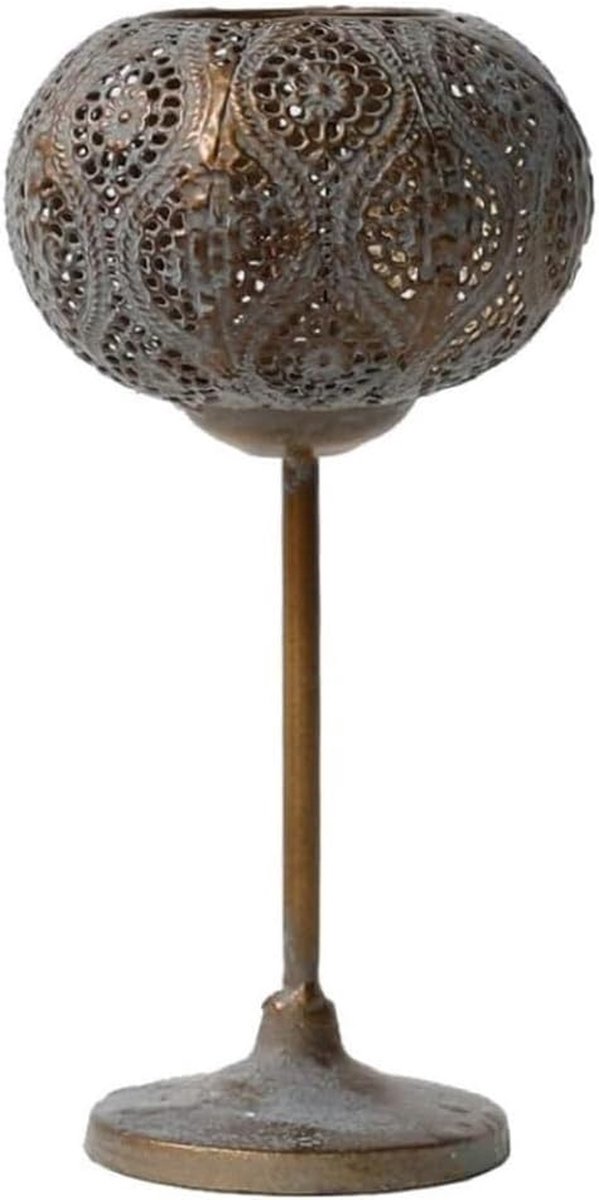 Kandelaar - Kaarsenhouder Decoratie - Huisdecoratie - Holle Gesneden Patroon - S - Koper