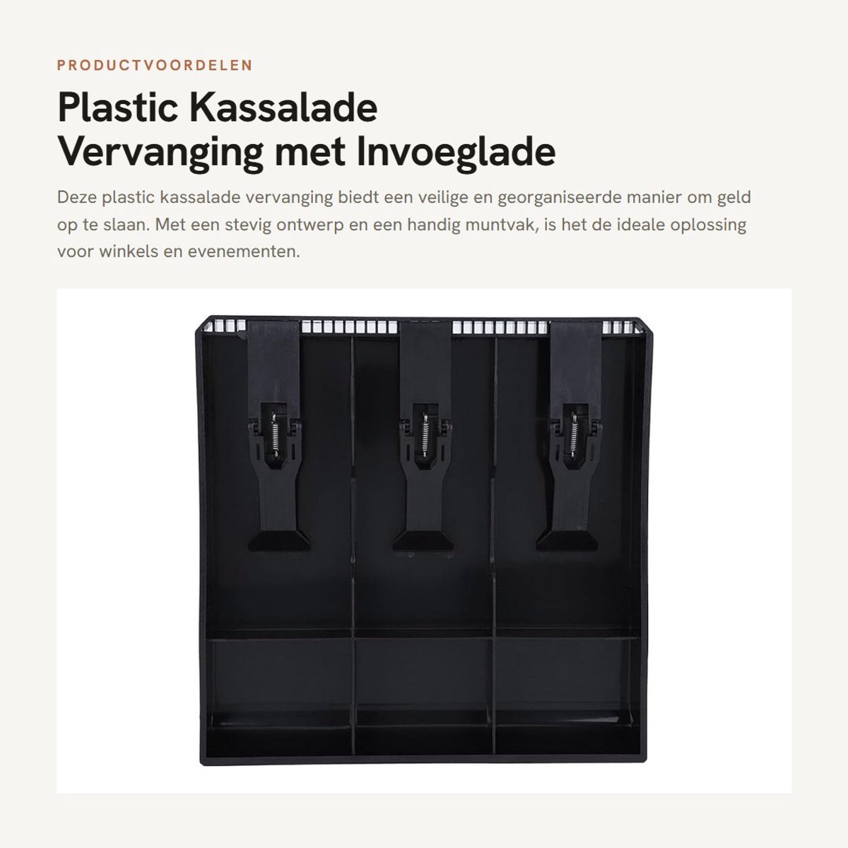 Dailygoods- Kassalade Vervanging - Handmatig Muntvak - Geldkistje - Geld Opslag - Veilig Organizer - ABS-kunststof - 24,5 cm - Geldlade