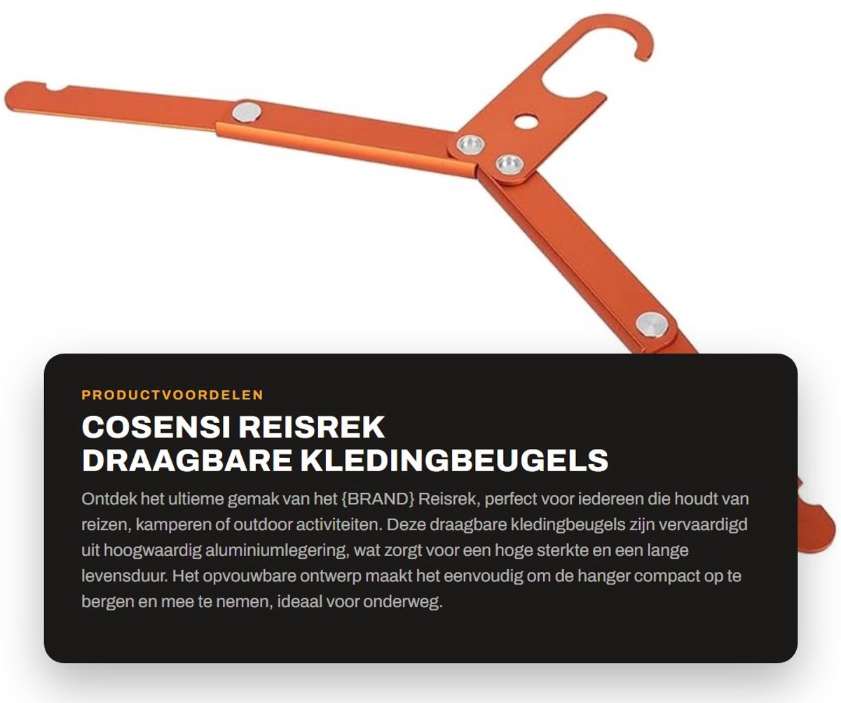 Dailygoods- Reisrek - Opvouwbaar en lichtgewicht - Draagbare kledingbeugels - Antislip ontwerp - Hoogwaardige aluminiumlegering - Ideaal voor reizen - Kledinghanger