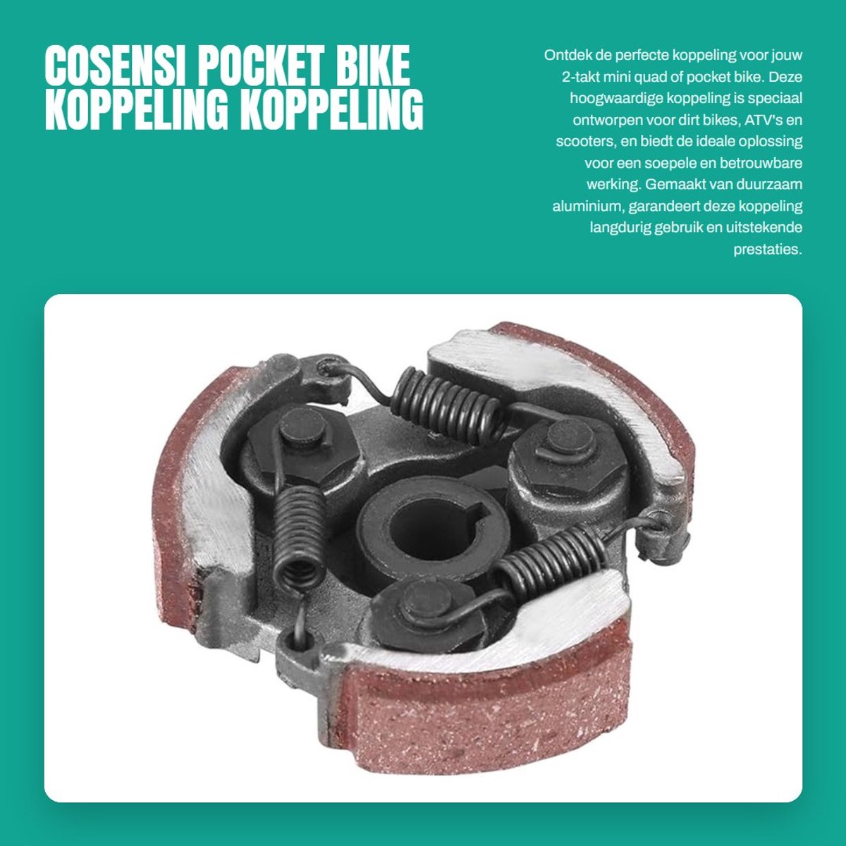 Dailygoods- Motorfietskoppeling Aluminium - Koppeling 2-takt 47/49 cc - Koppelingsplaat met 3 veren - Geschikt voor ATV/Dirt bike - Duurzaam en betrouwbaar - Afmetingen 7,5 x 1,7 cm