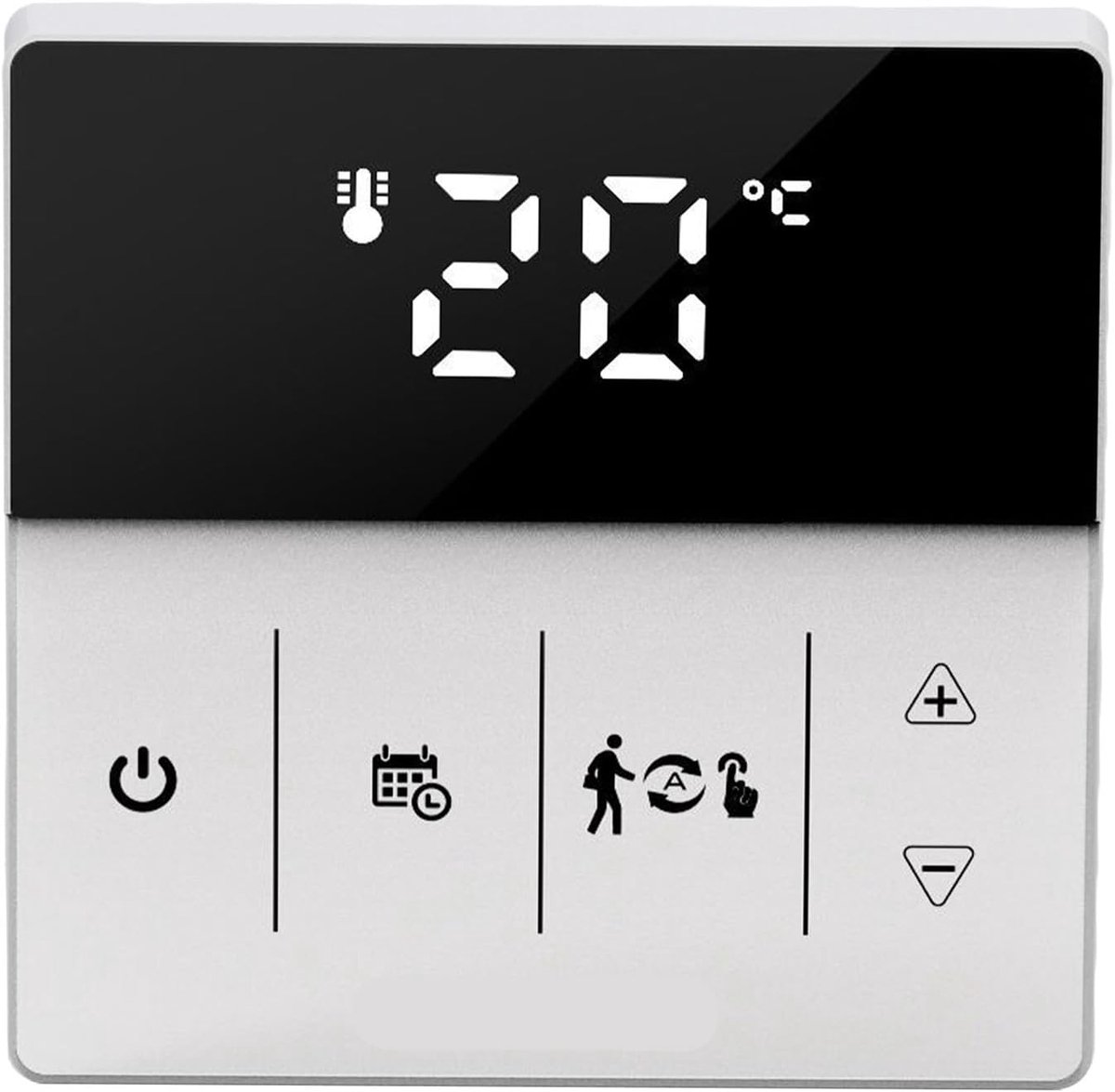 Slimme WIFI Thermostaat - App Gestuurd - Comfort Thuis - Spraakbediening - 90-240V - Zwart Wit
