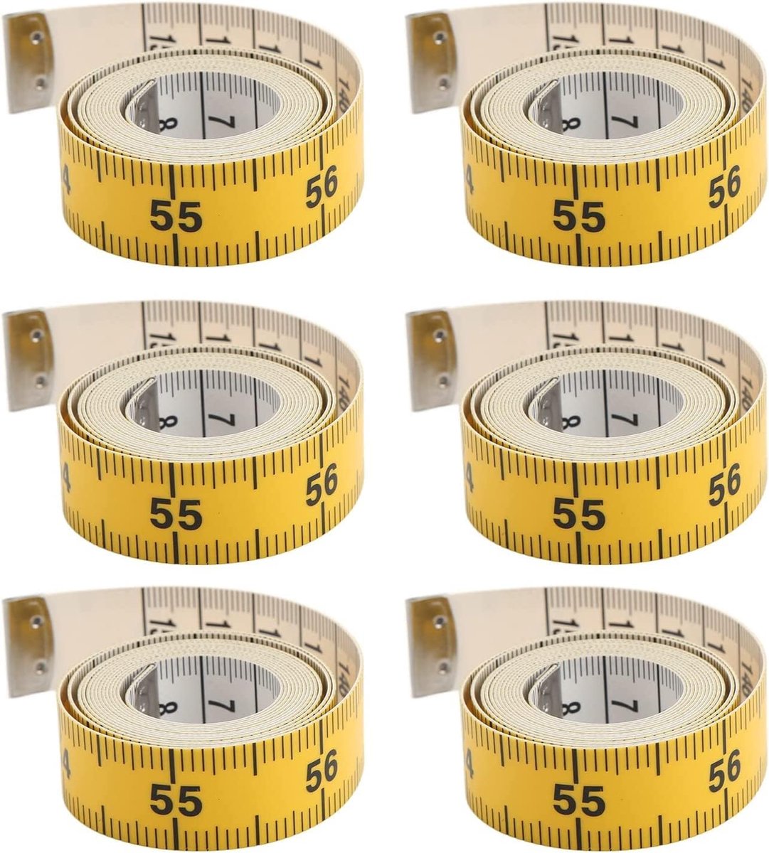 Zachte meetlinten - Flexibele linialen - Kleding op maat maken - Dubbele schaal - 150 cm - Wit
