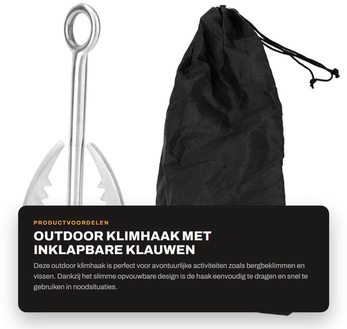 Dailygoods - Outdoor Klimhaak met Inklapbare Klauwen voor Avontuurlijke Activiteiten
