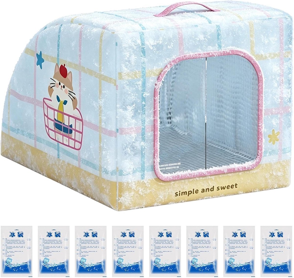 Geïsoleerd Kattenhuis - Draagbare Schuilplaats - Zomerse Koelte - Directe Koeling Zonder Stroom - 12 x 30 x 12 cm