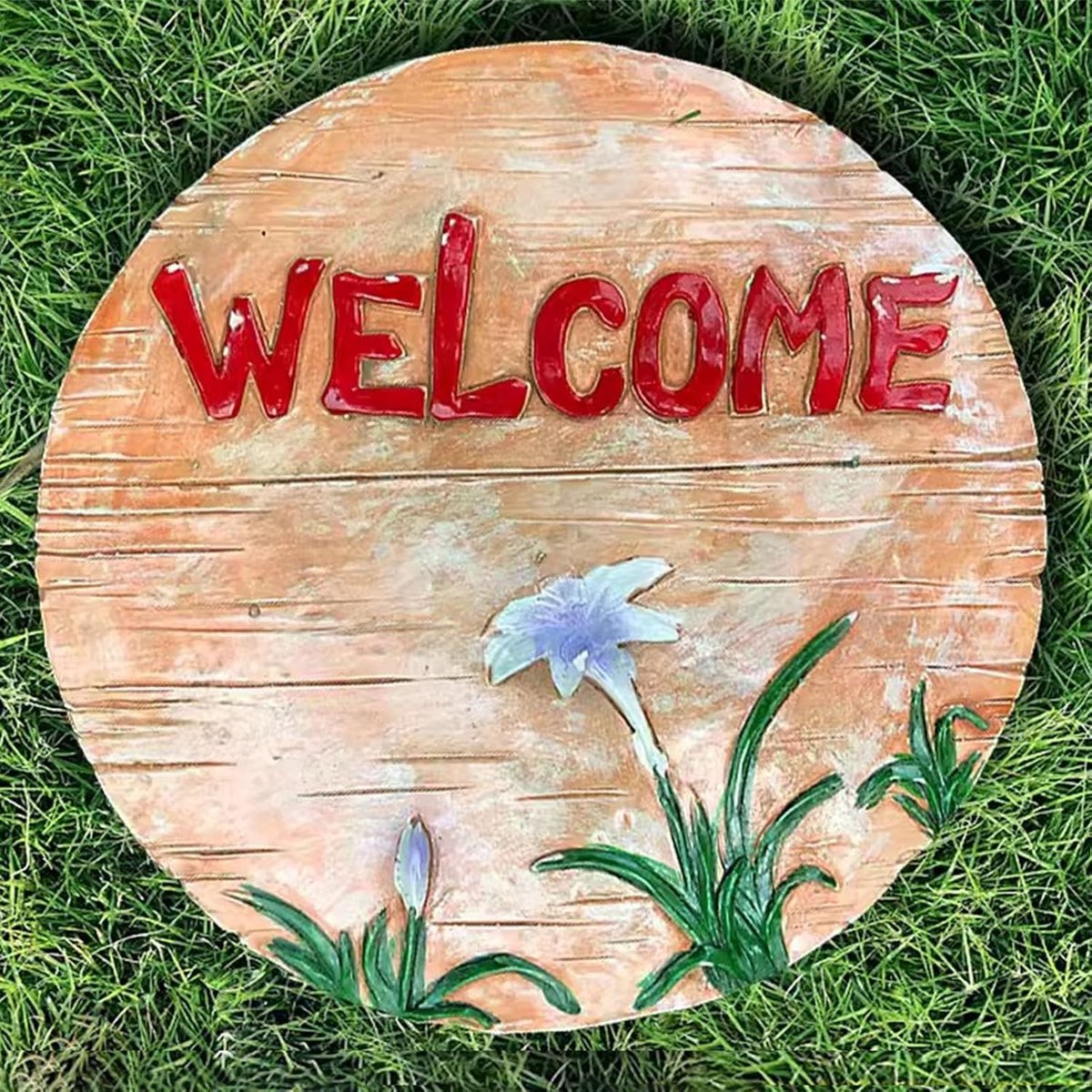 Opstapje Tuin - Decoratieve Steen - Pad Aanleggen - Dierenprint Ontwerp - 30 cm Diameter - Meerkleurig
