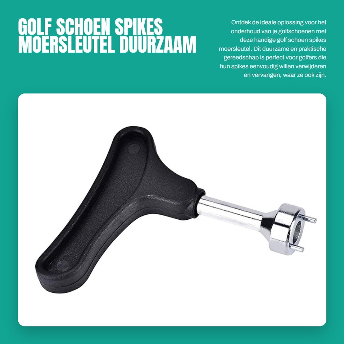Dailygoods- Golf Schoen Spikes Moersleutel Ergonomisch - Handheld Spikes Verwijderaar - Duurzaam Onderhouds Gereedschap - Comfortabele Grip - Geschikt voor Standaard Spikes - Spikesleutel