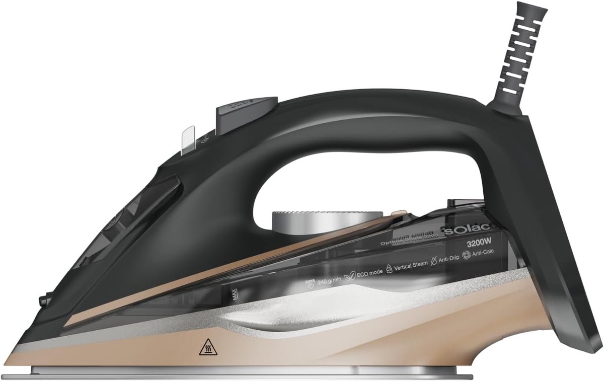 Stoomstrijkijzer 3200W - Stoomgenerator Strijkijzer - Kreukels Verwijderen - Bi-Flow Steam Zool - 480 ml Waterreservoir - Zwart Gouden