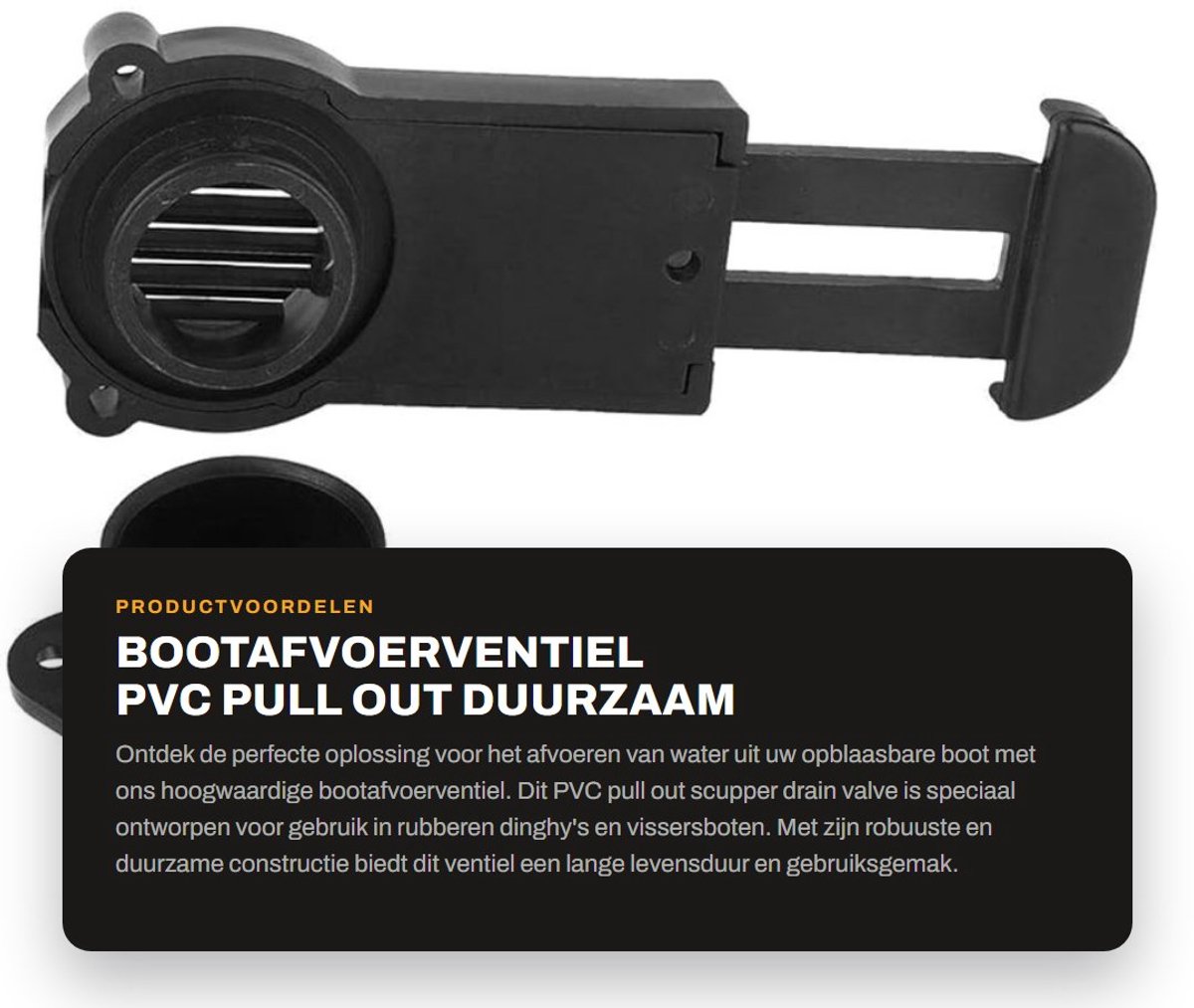 Dailygoods- Afvoerventiel PVC - Afvoerventiel voor opblaasbare rubberen boot - Duurzaam - Eenvoudig te gebruiken - Waterdicht - Lange levensduur - Bootafvoer