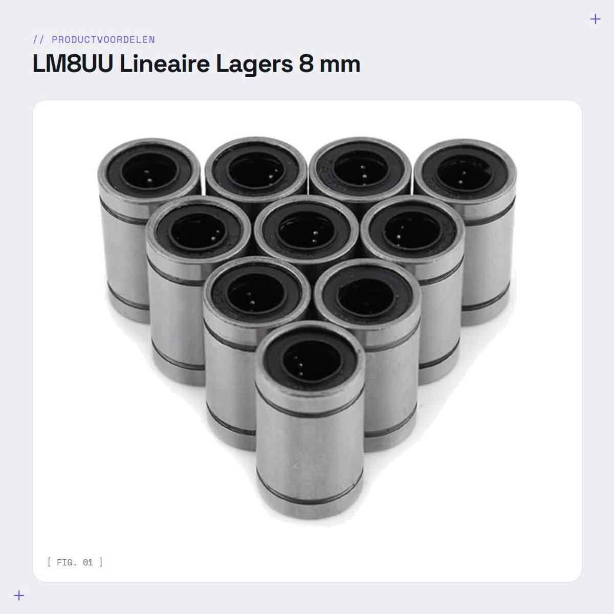 Dailygoods- Lineaire Lagers Hoogwaardige Staal - 8 mm As - Kogel Lagertjes - Set van 10 - Voor 3D Printer - CNC Bewerking