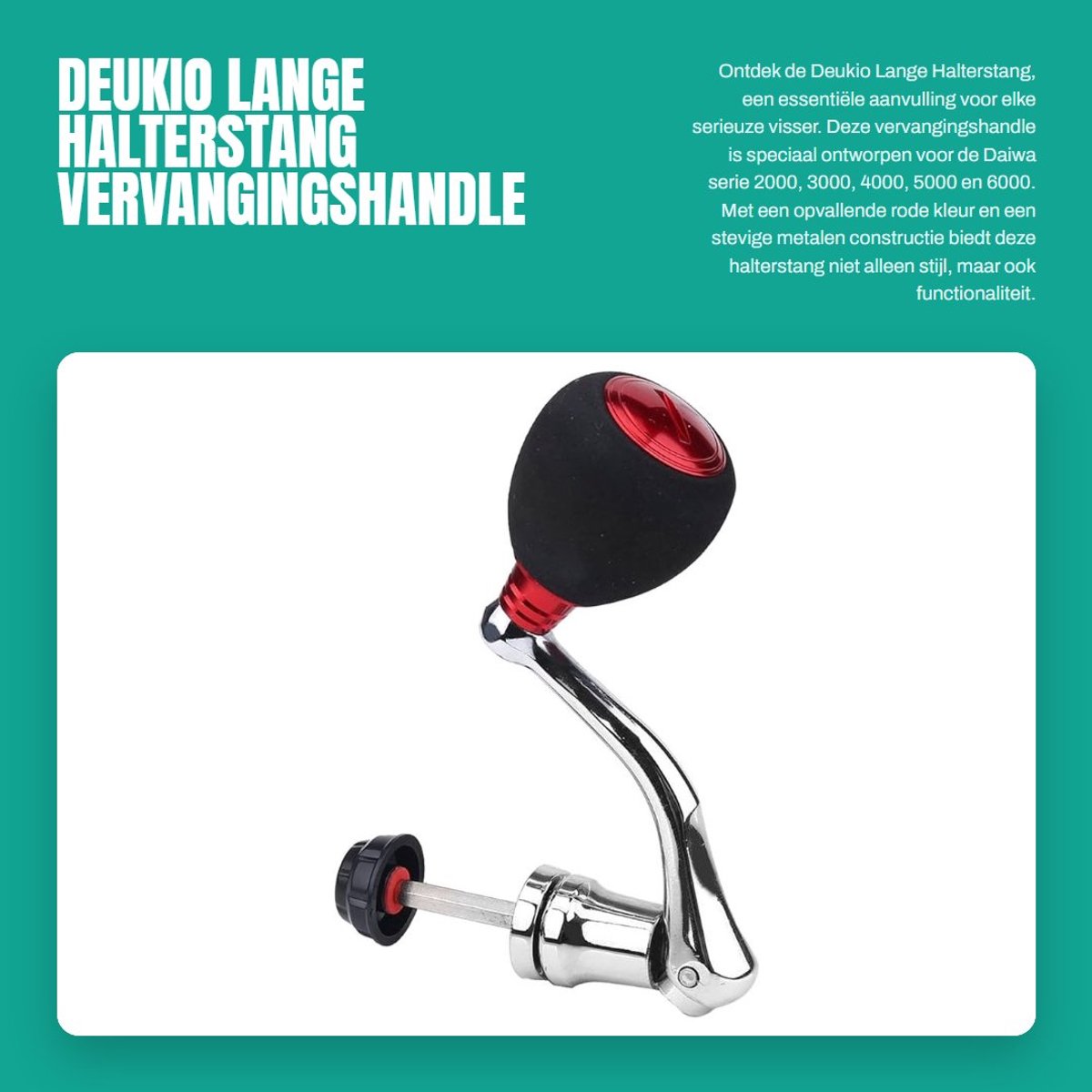 Dailygoods- Halterstang Hoogwaardig Metaal - Halterschijven - Curlstang - Halterstandaard - Halterstang 30mm - Geschikt voor Serie 2000/3000/4000/5000/6000 - Vishandle