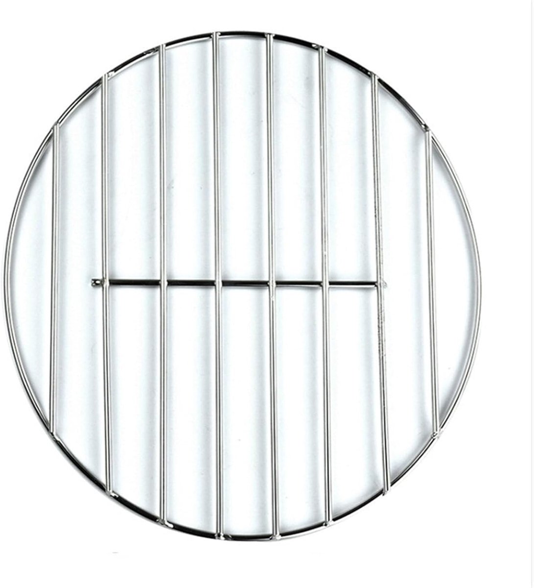 BBQ Grillrooster Rond Barbecue Gaas Buiten Koken Roestvrij Staal 32 cm Zilver