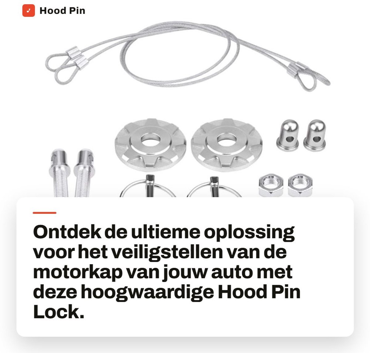 Dailygoods- Hood Pin Universeel - Aluminiumlegering - Gloednieuw - Accessoires - Antioxidatie - Corrosiebestendig - Duurzaam - Motorkapbevestiging