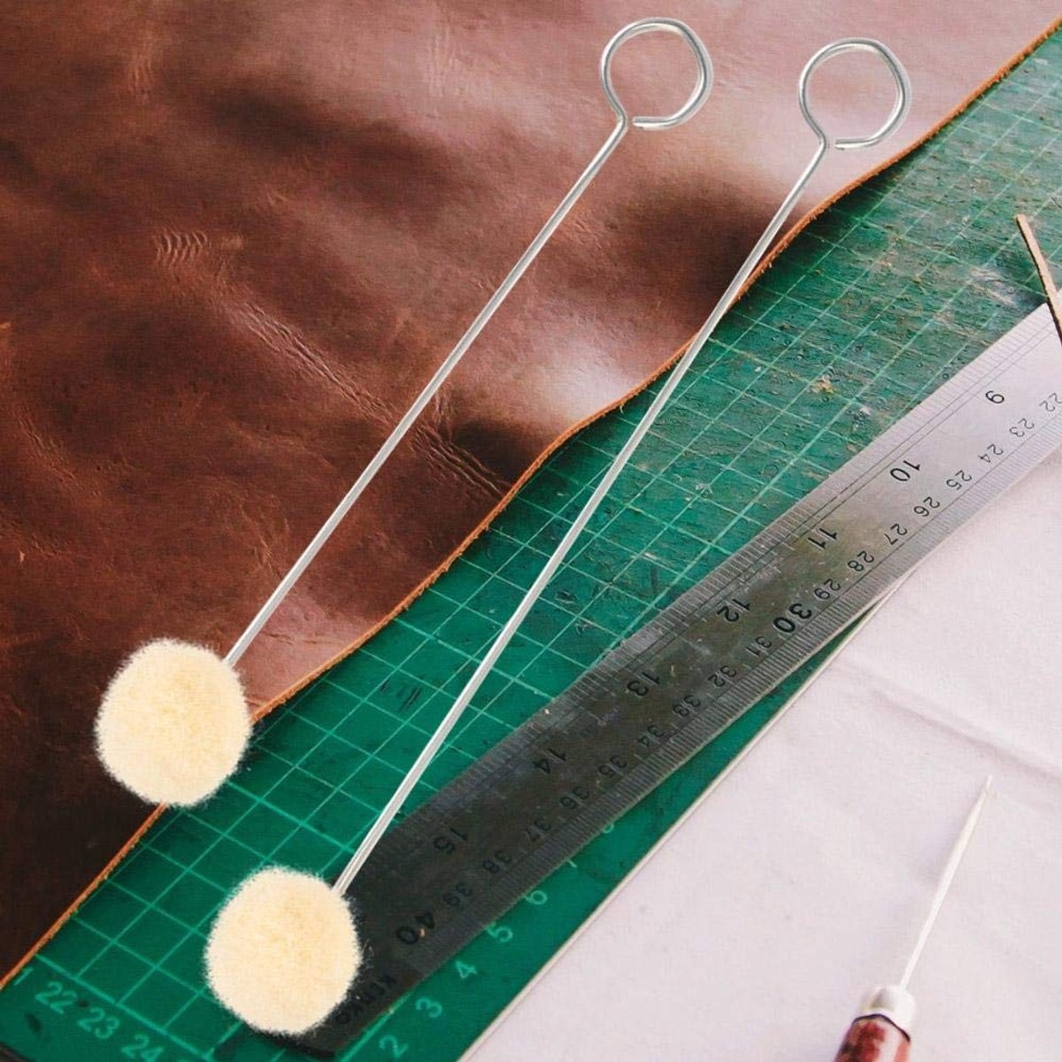Dailygoods- Applicator 50 Stuks - Woldiuber - Duurzaam Gereedschap - Handwerk - Verven van Leer - Lange Handgreep - Verfkwasten