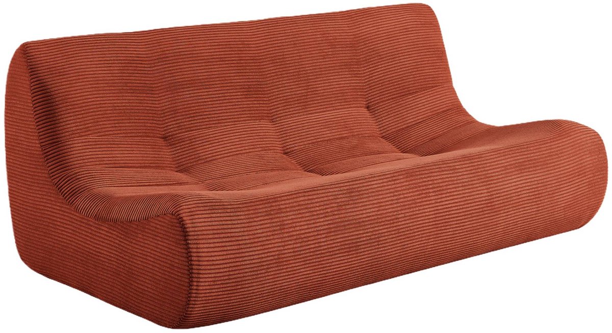 sweeek Ribfluwelen loungestoel met 3 zitplaatsen - sokol Terracotta