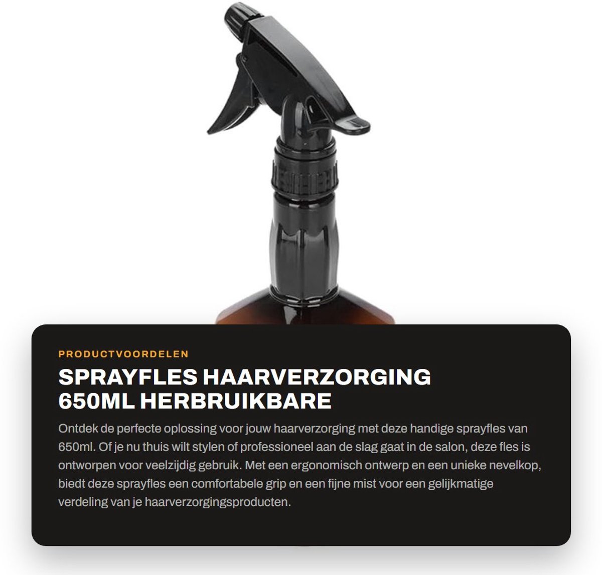 Dailygoods- Sprayfles 650ml - Lege Sprayfles - Fijne Sprayfles - Plastic Sprayfles - Professionele Haarverzorging - Handige Vernevelaar - Atomizer