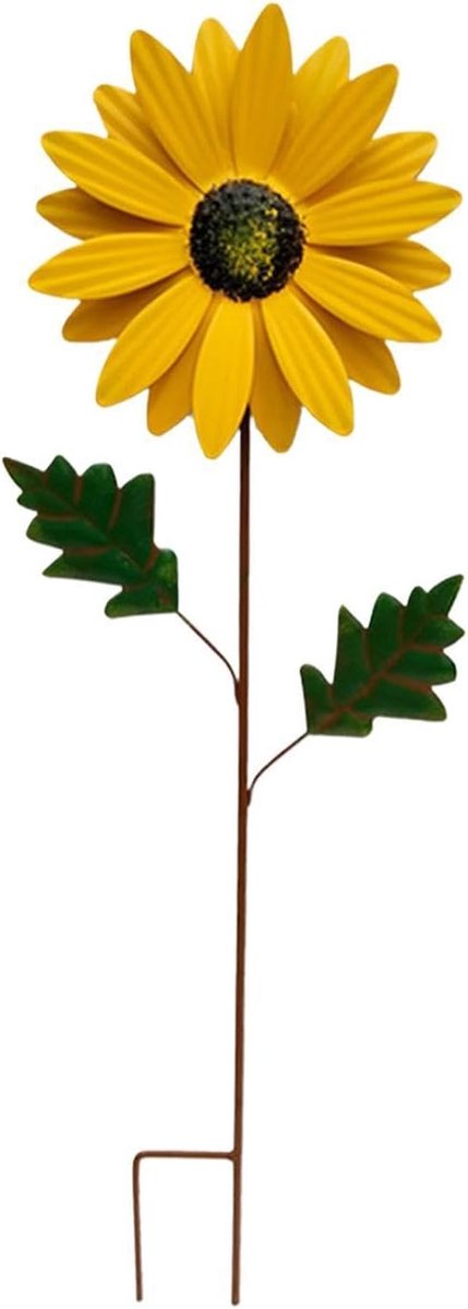 Decoratieve tuinsteker - Zonnebloem decoratie - Tuin verfraaien - Stabiele bodemgreep - 69 cm lengte - Geel