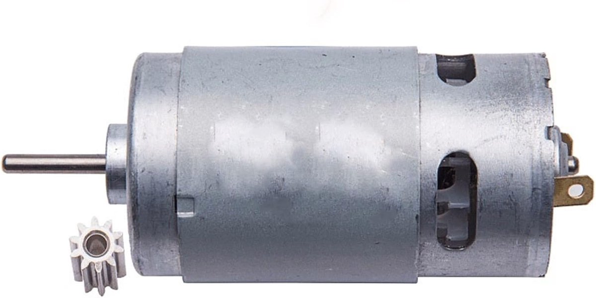 DC Motor - Kindervoertuig Motor - Modelbouw Project - Stabiele Rotatiesnelheid - 12V 12 Tanden - Metaal