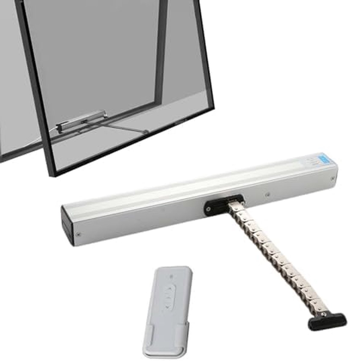 Elektrische raamopener - Automatische opener - Ventilatie regelen - Met regensensor - 400 mm slag - Grijs