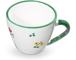 Cappuccino Mok - Koffiekop - Genieten van Koffie - Handgemaakt Decor - 0.16 Liter - Blauw
