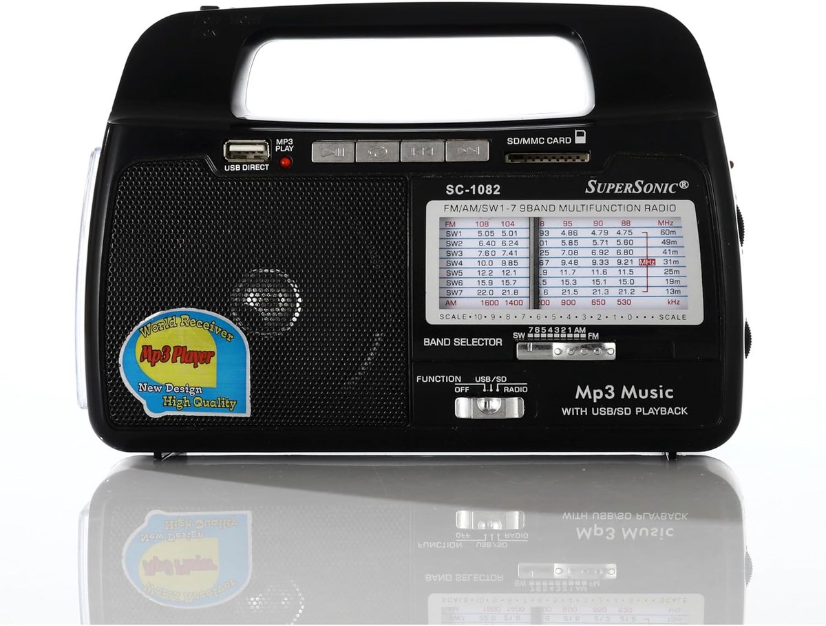 Draagbare Radio - Muziek Speler - Muziek Luisteren - Ingebouwde Luidsprekers - 17.8 x 10.2 x 15.2 cm - Zwart