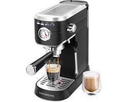 Espressomachine - Koffiezetapparaat - Koffie Zetten - 20 Bar Systeem - 1 Liter - Zwart