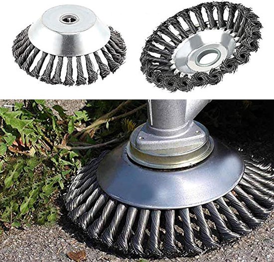 Onkruidborstel - Gras trimmer - Tuinonderhoud - Stalen draad - 150 mm - Zilver — afbeelding 4