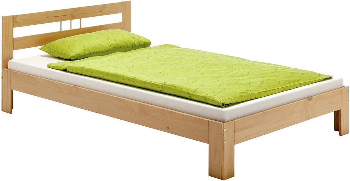 Massief houten bed - Jeugd ledikant - Comfortabel slapen - Duurzaam bosbouw - 90 x 200 cm - Beukenkleur