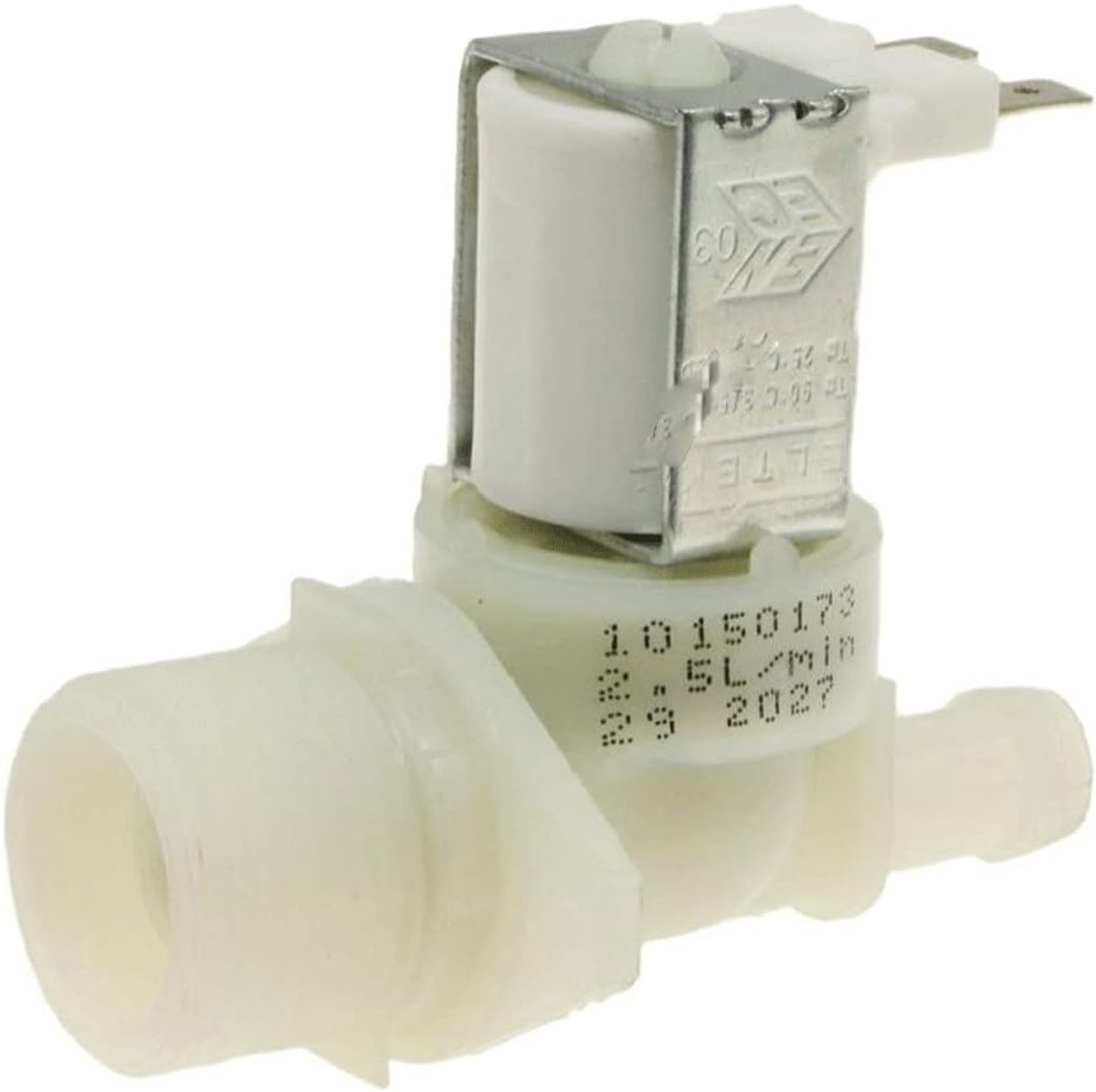 Magneetventiel Vaatwasser - Waterklep Toevoer - Water Reguleren - 1 Weg 180 Graden - 2.5 L/min - Wit