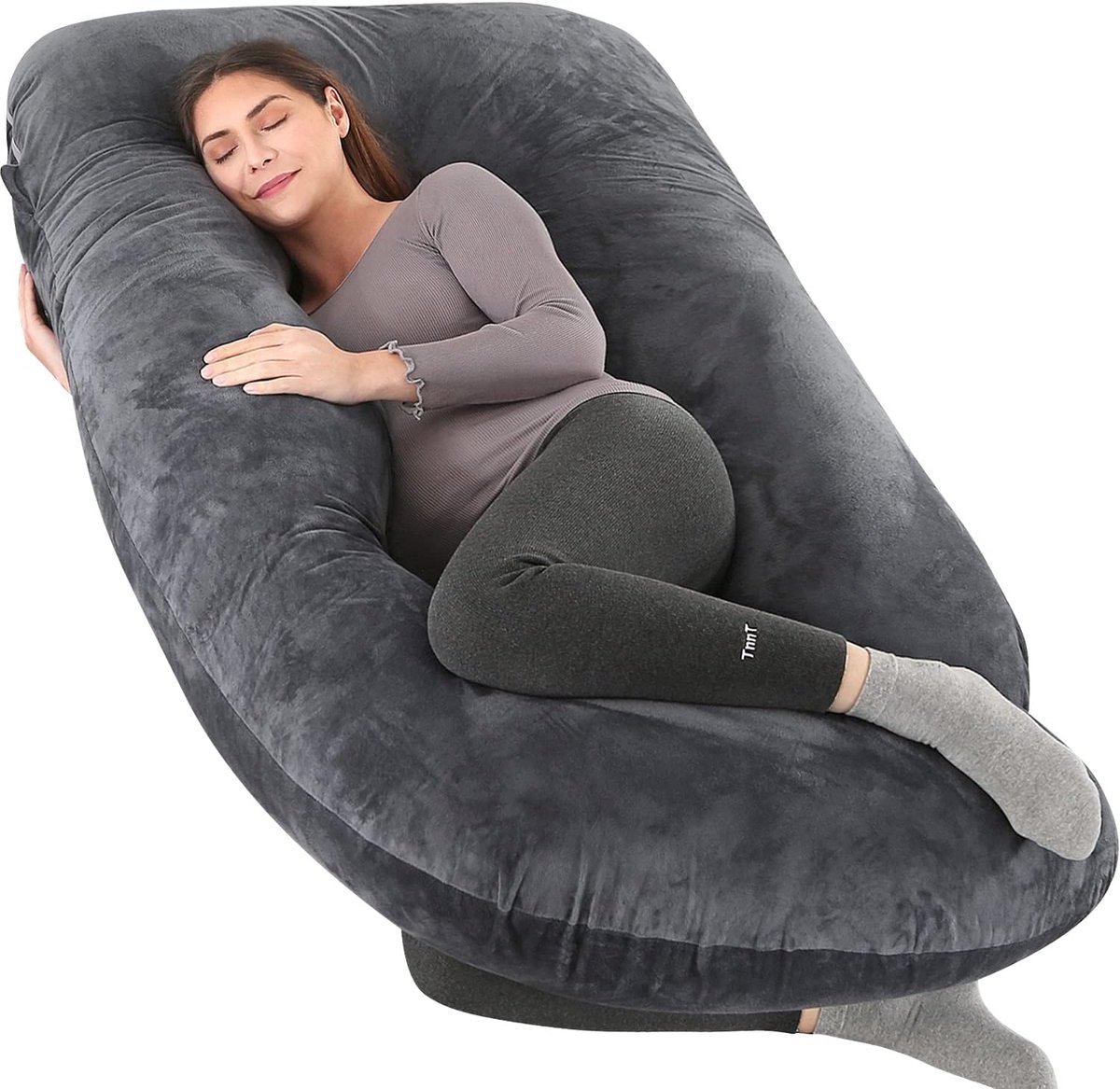 Zwangerschapskussen - Bodykussen - Comfortabel Slapen - Ergonomisch U-Design - 152 cm - Zwart