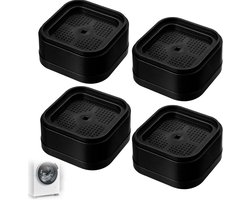 4 stuks - Wasmachinevoetjes - Meubelverhogers - Bedverhogers - Tafelverhogers - Bedframeverhogers - Stoelverhogers - Bankverhogers - Loopbandmatten - Meubelpoot hoezen - voor bedden, tafels, stoelen, banken, koelkasten, wasmachines - 7*7*3.5cm -zwart