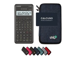 Casio fx-82MS 2nd edition incl. WYNGS Beschermhoes Blauw - Wetenschappelijke Rekenmachine - Basis Pakket
